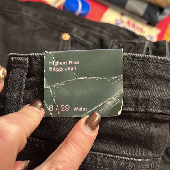 Super-High Rise Distressed Baggy Jeans - Wild Fable™ Black Wash - Picture 15 of 16